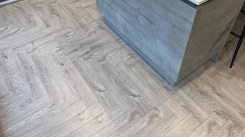 12mm grey herringbone laminate